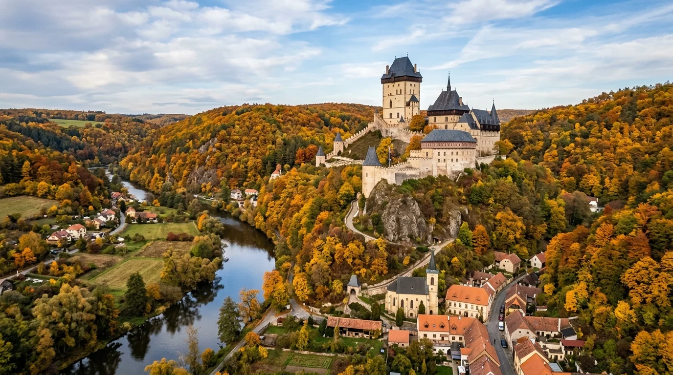 Best IPTV Czechia - Czech castle river Bohemian landscape