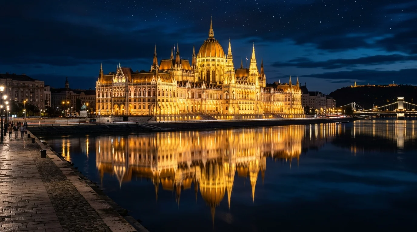 Best IPTV Hungary - Budapest Parliament at night